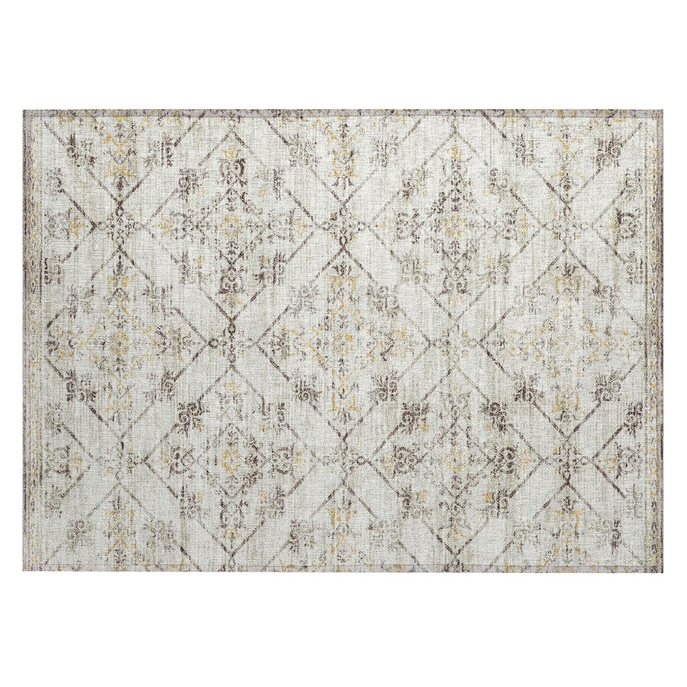 Machine Washable Indoor/Outdoor Chantille ACN2665 Brown 1'8" x 2'6" Rug. Picture 1