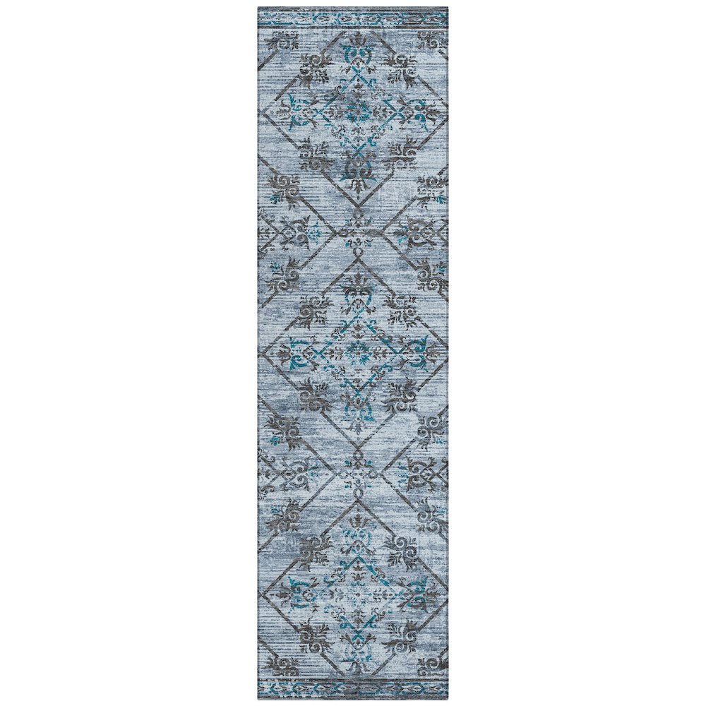 Machine Washable Indoor/Outdoor Chantille ACN2665 Blue 2'3" x 7'6" Runner Rug. Picture 1