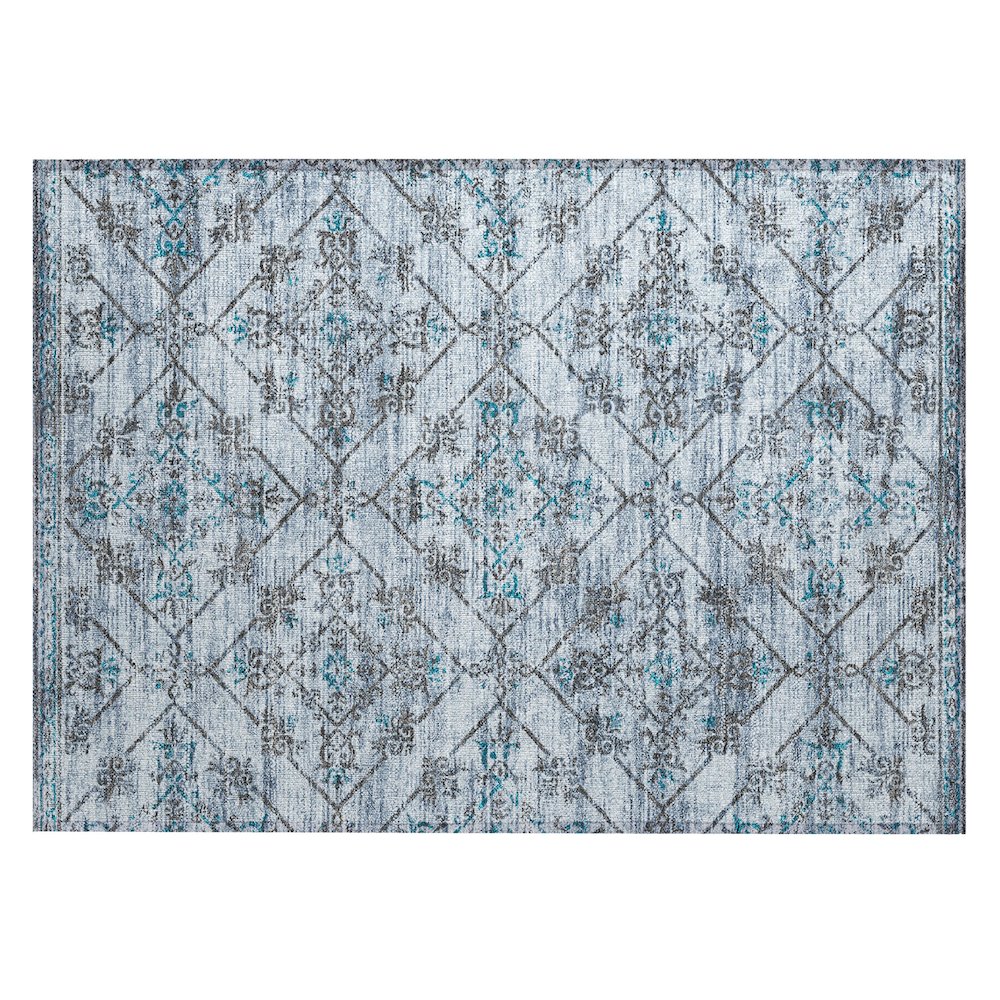 Machine Washable Indoor/Outdoor Chantille ACN2665 Blue 1'8" x 2'6" Rug. Picture 1