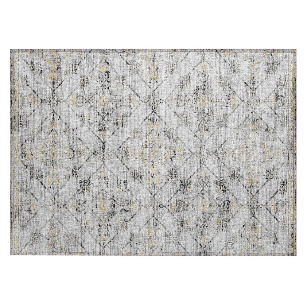 Machine Washable Indoor/Outdoor Chantille ACN2665 Gray 1'8" x 2'6" Rug. Picture 1