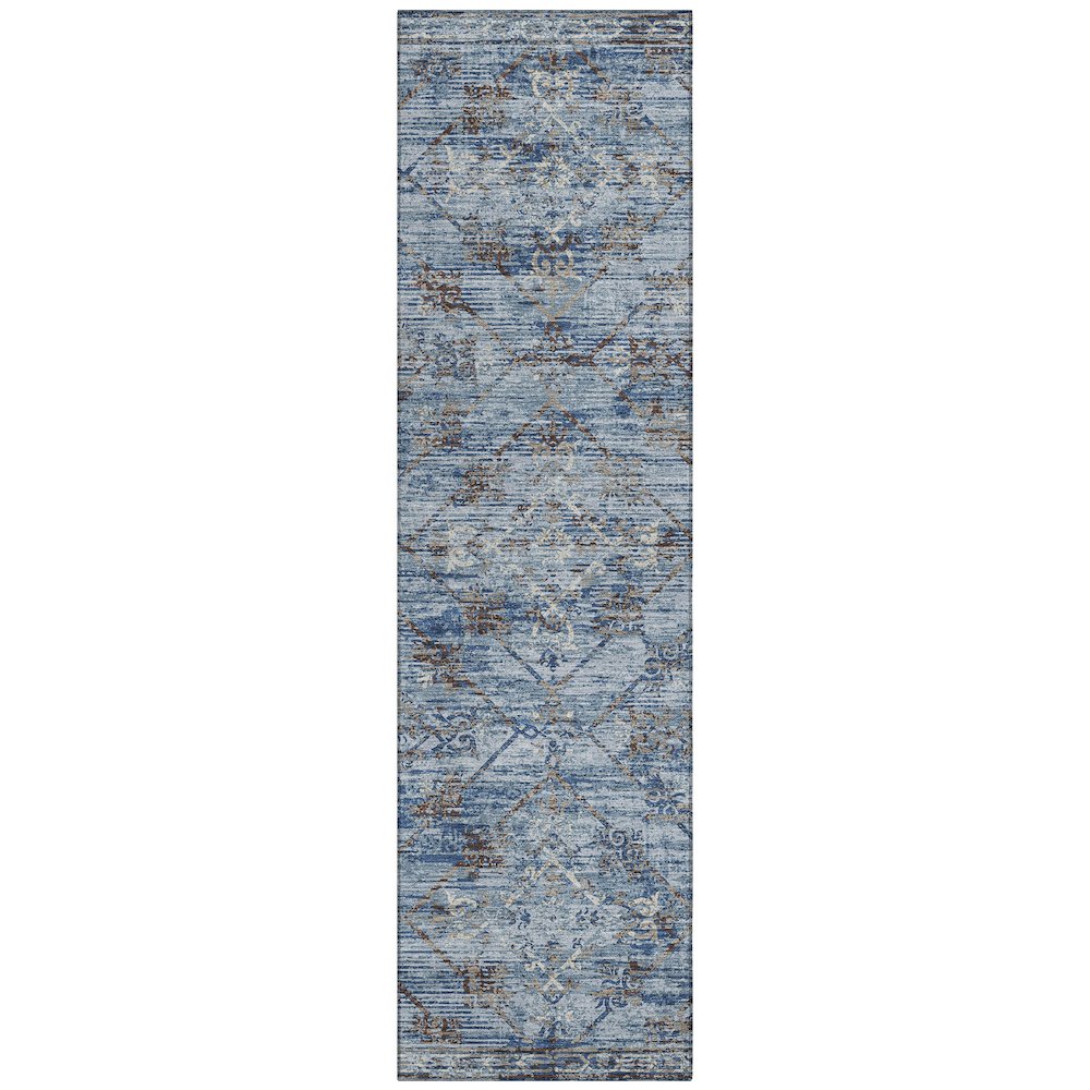 Machine Washable Indoor/Outdoor Chantille ACN2665 Blue 2'3" x 7'6" Runner Rug. Picture 1