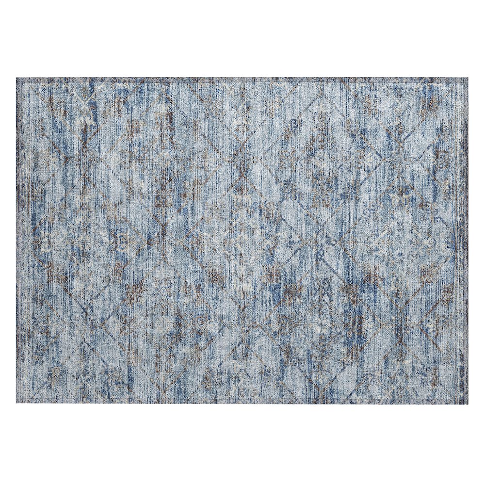 Machine Washable Indoor/Outdoor Chantille ACN2665 Blue 1'8" x 2'6" Rug. Picture 1