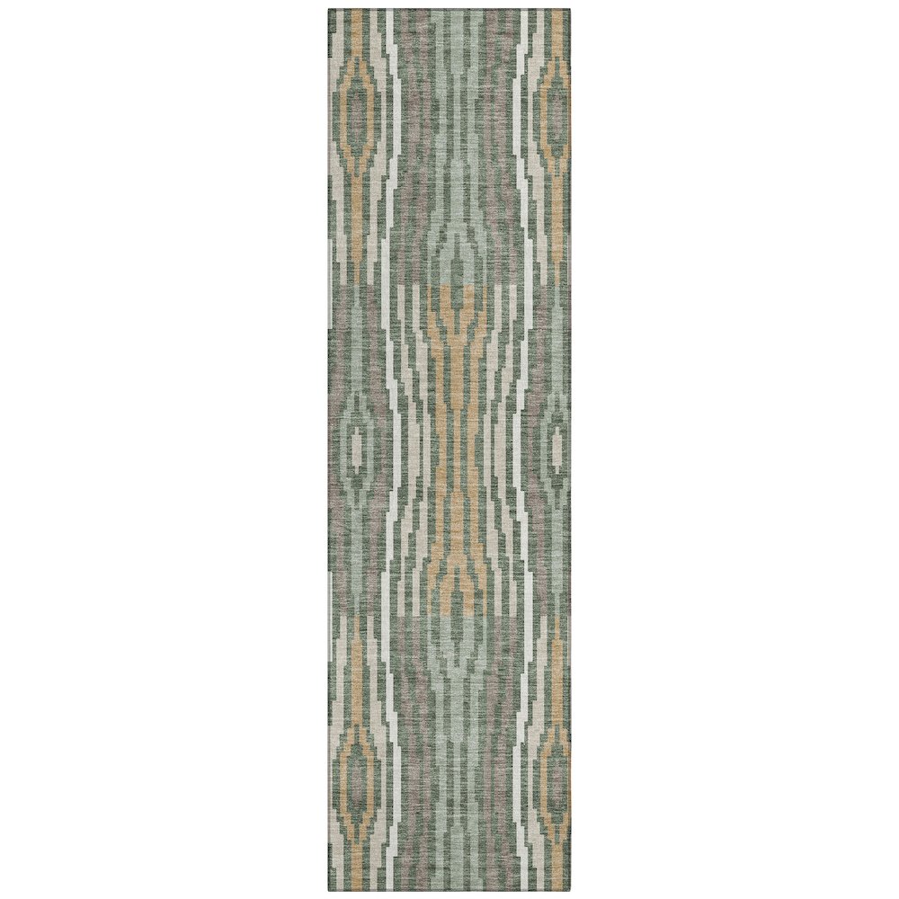 Machine Washable Indoor/Outdoor Chantille ACN2666 Green 2'3" x 7'6" Runner Rug. Picture 1