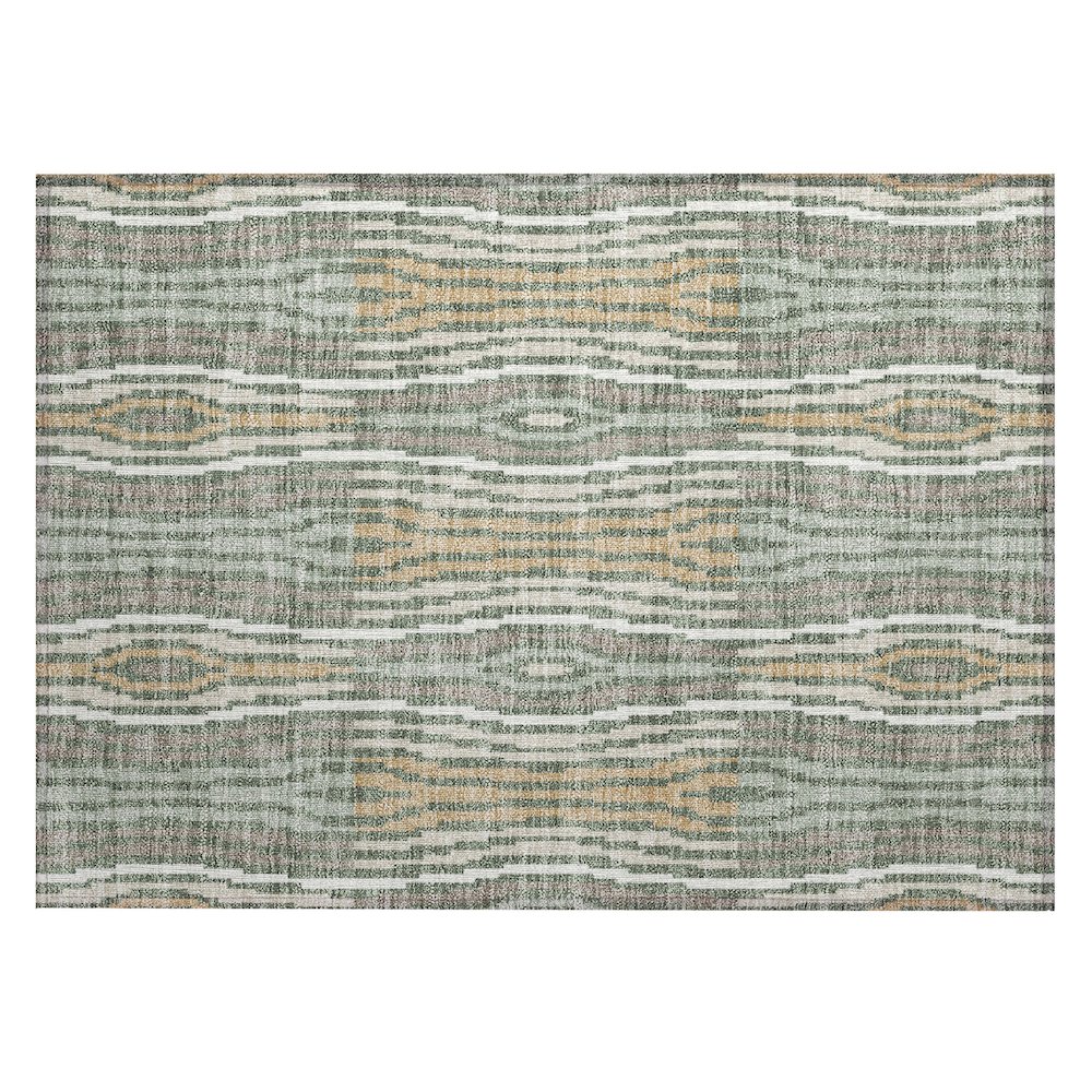 Machine Washable Indoor/Outdoor Chantille ACN2666 Green 1'8" x 2'6" Rug. Picture 1