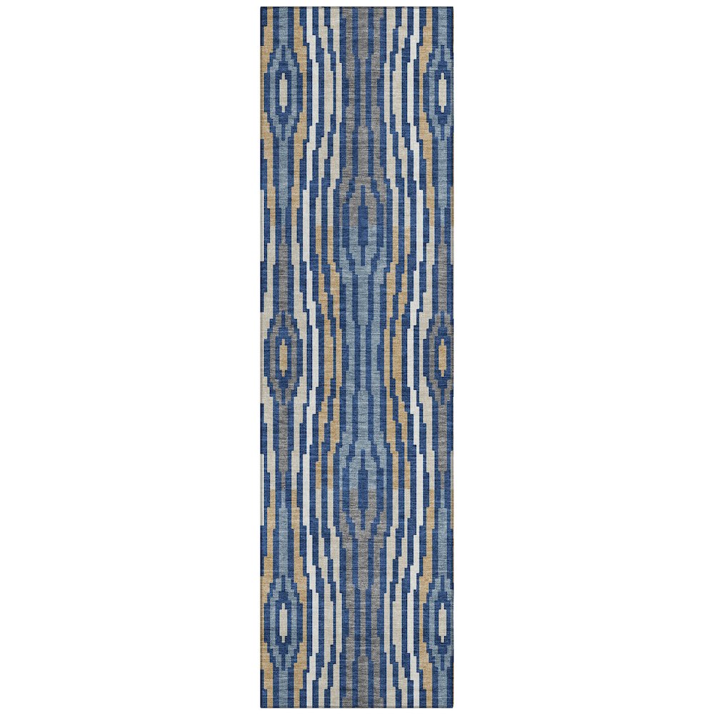 Machine Washable Indoor/Outdoor Chantille ACN2666 Blue 2'3" x 7'6" Runner Rug. Picture 1