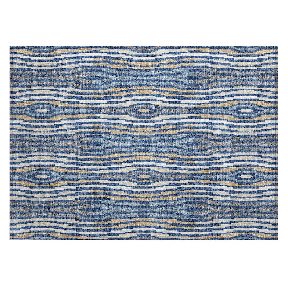 Machine Washable Indoor/Outdoor Chantille ACN2666 Blue 1'8" x 2'6" Rug. Picture 1