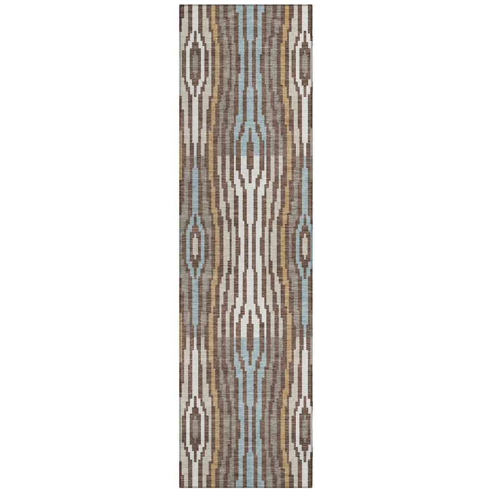 Machine Washable Indoor/Outdoor Chantille ACN2666 Brown 2'3" x 7'6" Runner Rug. Picture 1