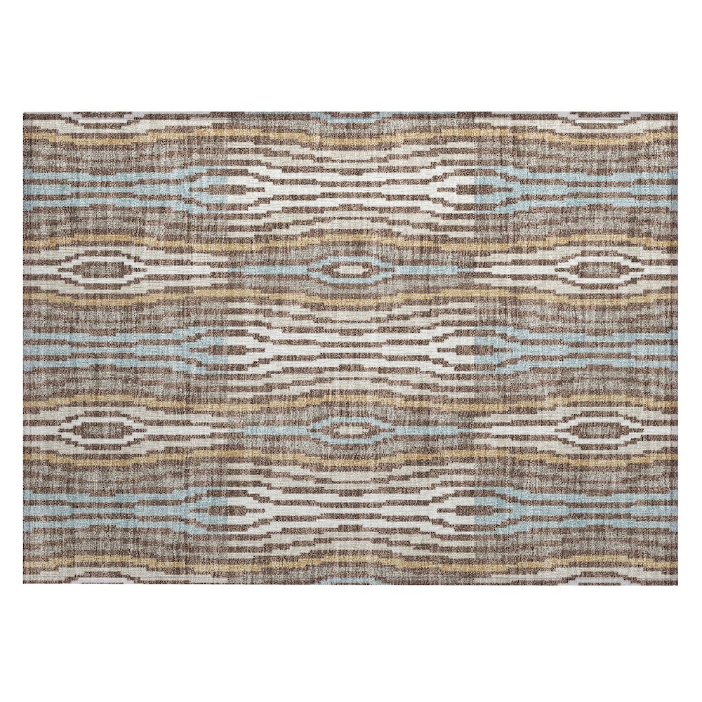 Machine Washable Indoor/Outdoor Chantille ACN2666 Brown 1'8" x 2'6" Rug. Picture 1