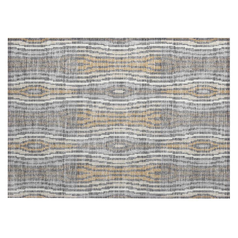 Machine Washable Indoor/Outdoor Chantille ACN2666 Gray 1'8" x 2'6" Rug. Picture 1