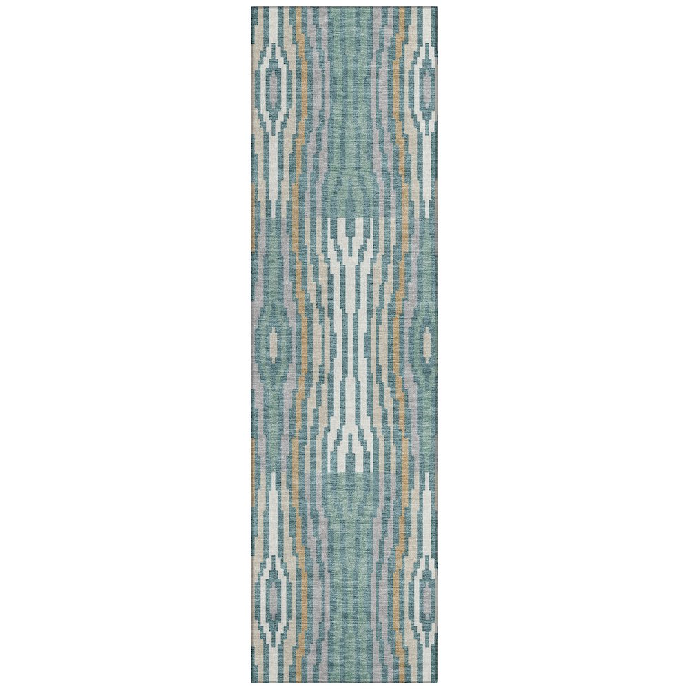 Machine Washable Indoor/Outdoor Chantille ACN2666 Teal 2'3" x 7'6" Runner Rug. Picture 1