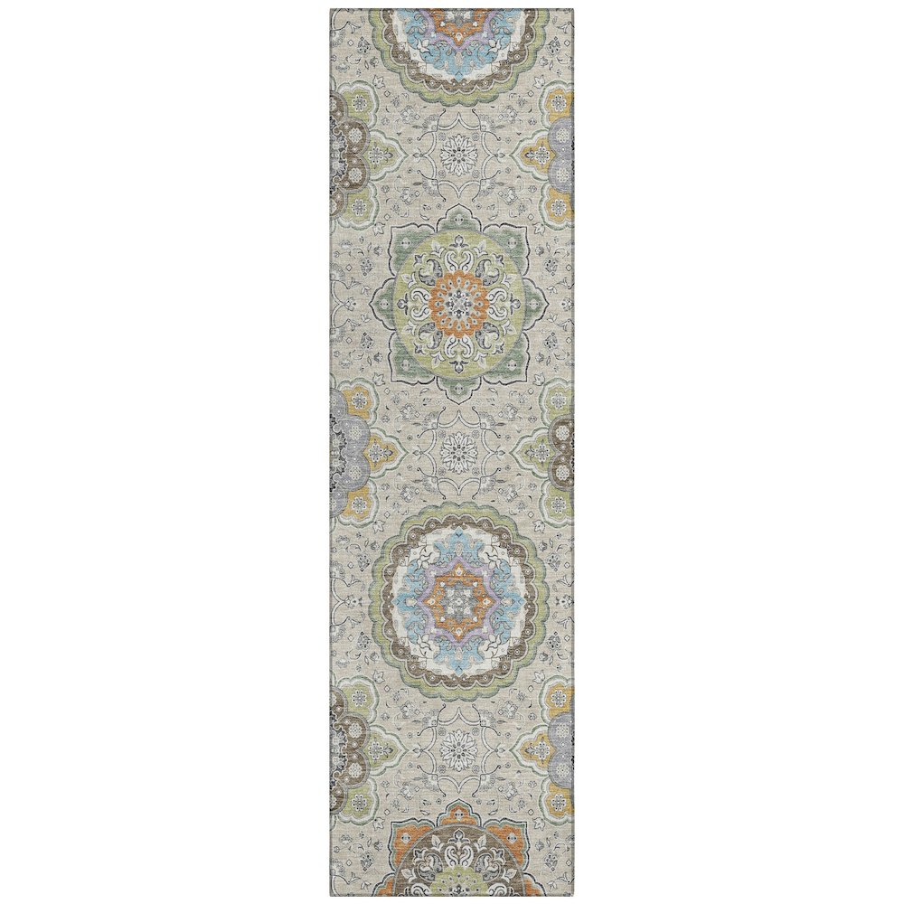Machine Washable Indoor/Outdoor Chantille ACN2667 Brown 2'3" x 7'6" Runner Rug. Picture 1