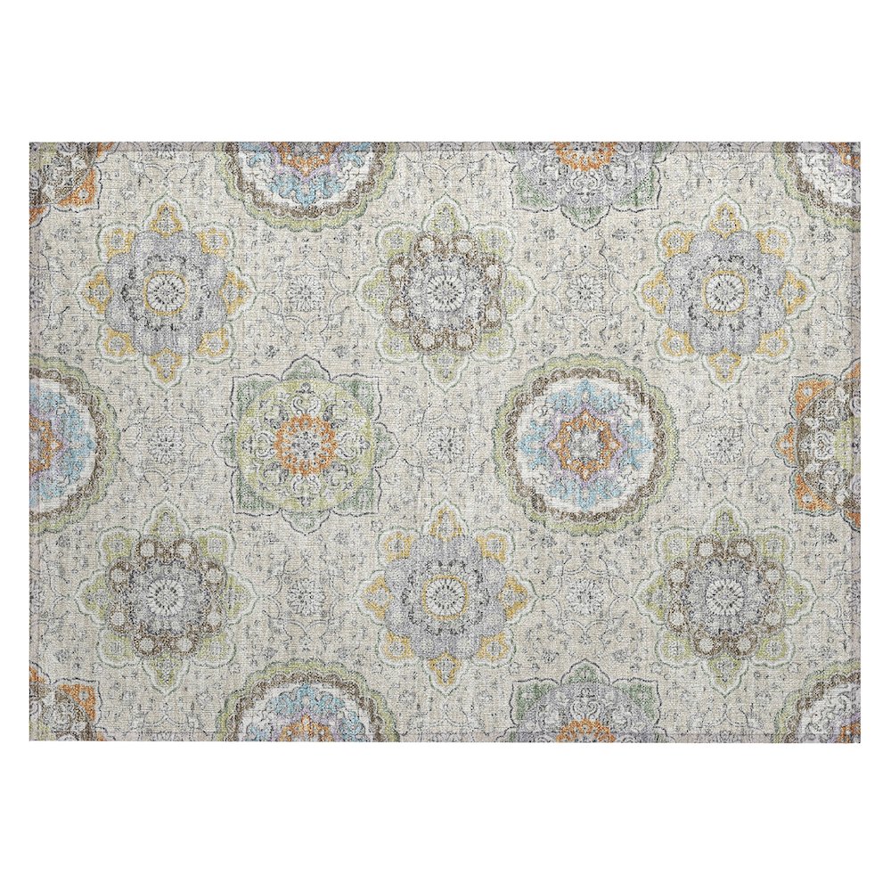 Machine Washable Indoor/Outdoor Chantille ACN2667 Brown 1'8" x 2'6" Rug. Picture 1