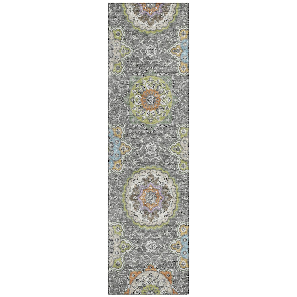 Machine Washable Indoor/Outdoor Chantille ACN2667 Gray 2'3" x 7'6" Runner Rug. Picture 1
