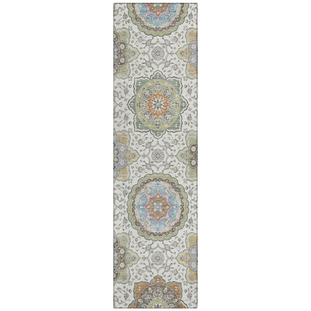 Machine Washable Indoor/Outdoor Chantille ACN2667 Ivory 2'3" x 7'6" Runner Rug. Picture 1
