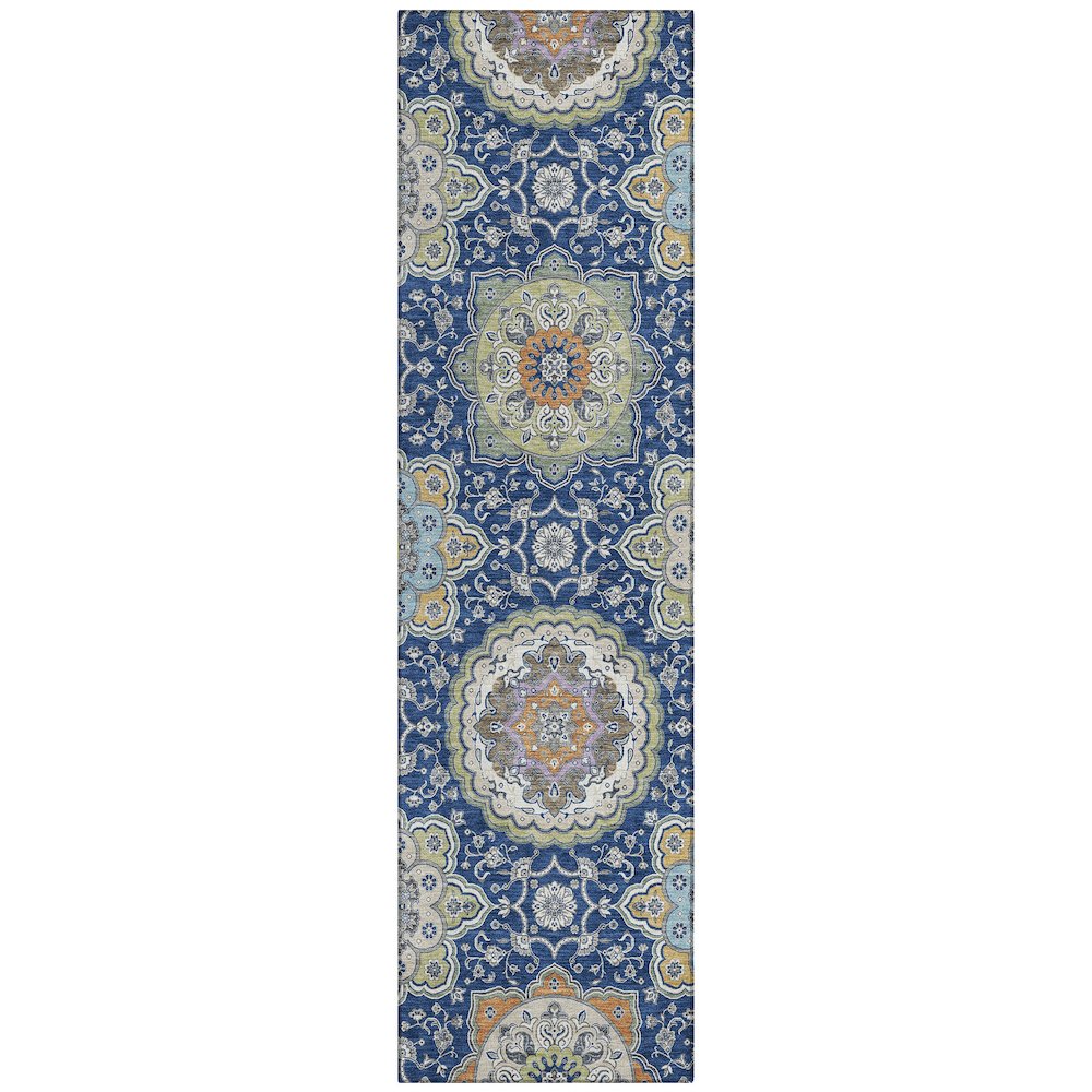 Machine Washable Indoor/Outdoor Chantille ACN2667 Blue 2'3" x 7'6" Runner Rug. Picture 1