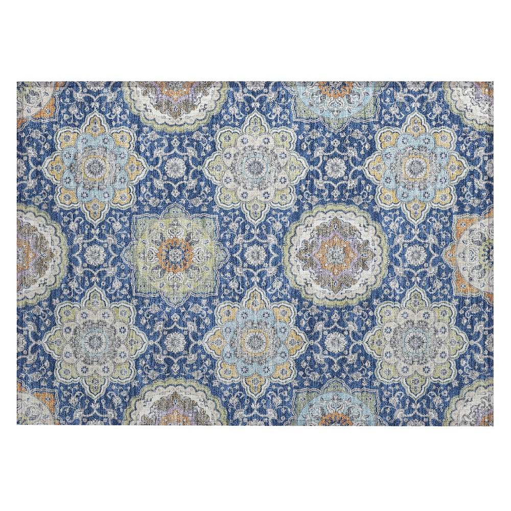 Machine Washable Indoor/Outdoor Chantille ACN2667 Blue 1'8" x 2'6" Rug. Picture 1