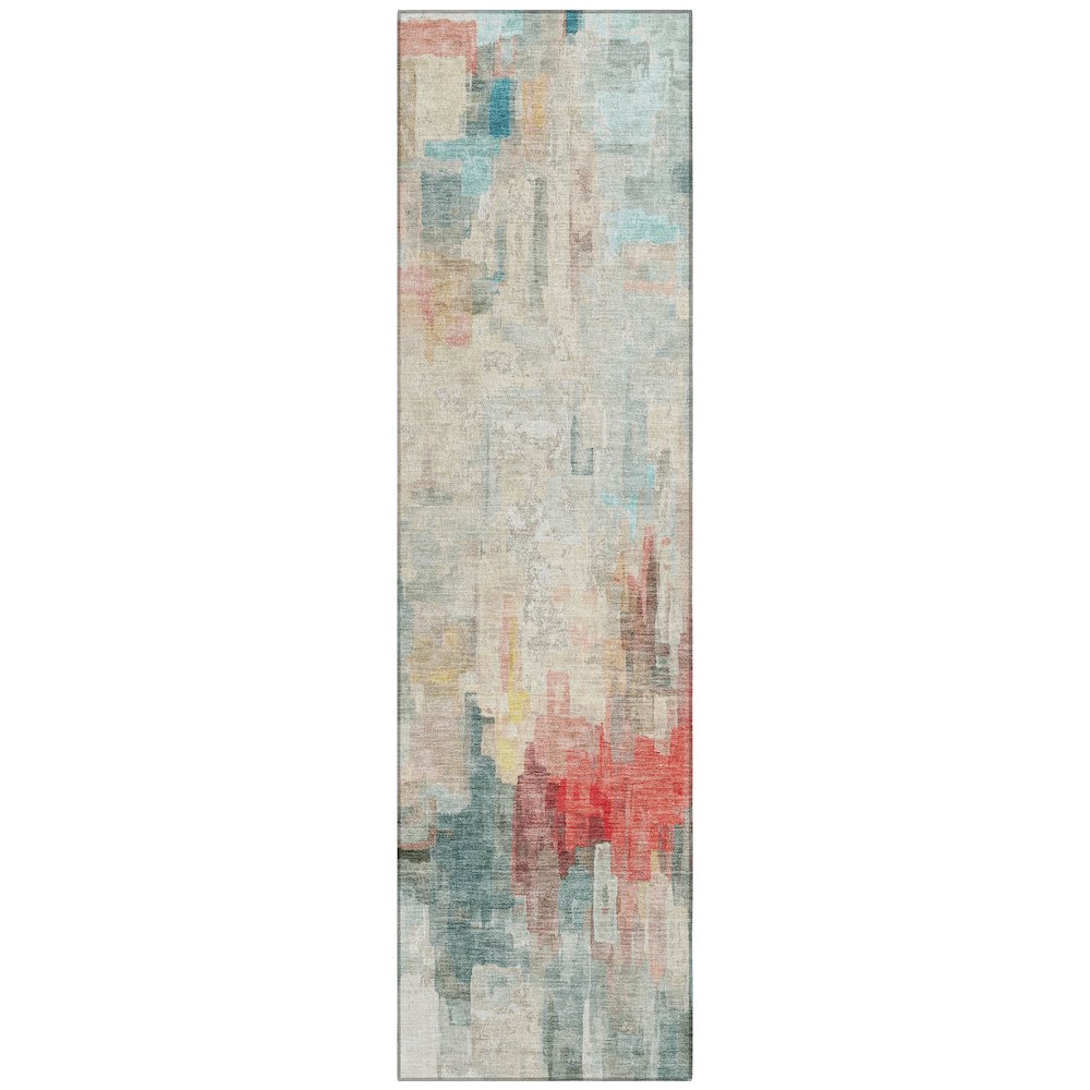 Machine Washable Indoor/Outdoor Chantille ACN2668 Ivory 2'3" x 7'6" Runner Rug. Picture 1