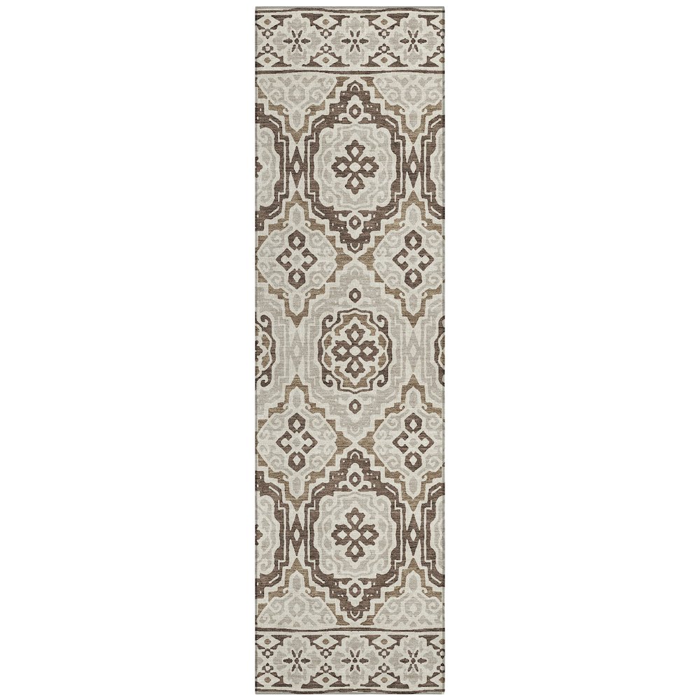 Machine Washable Indoor/Outdoor Chantille ACN2669 Brown 2'3" x 7'6" Runner Rug. Picture 1