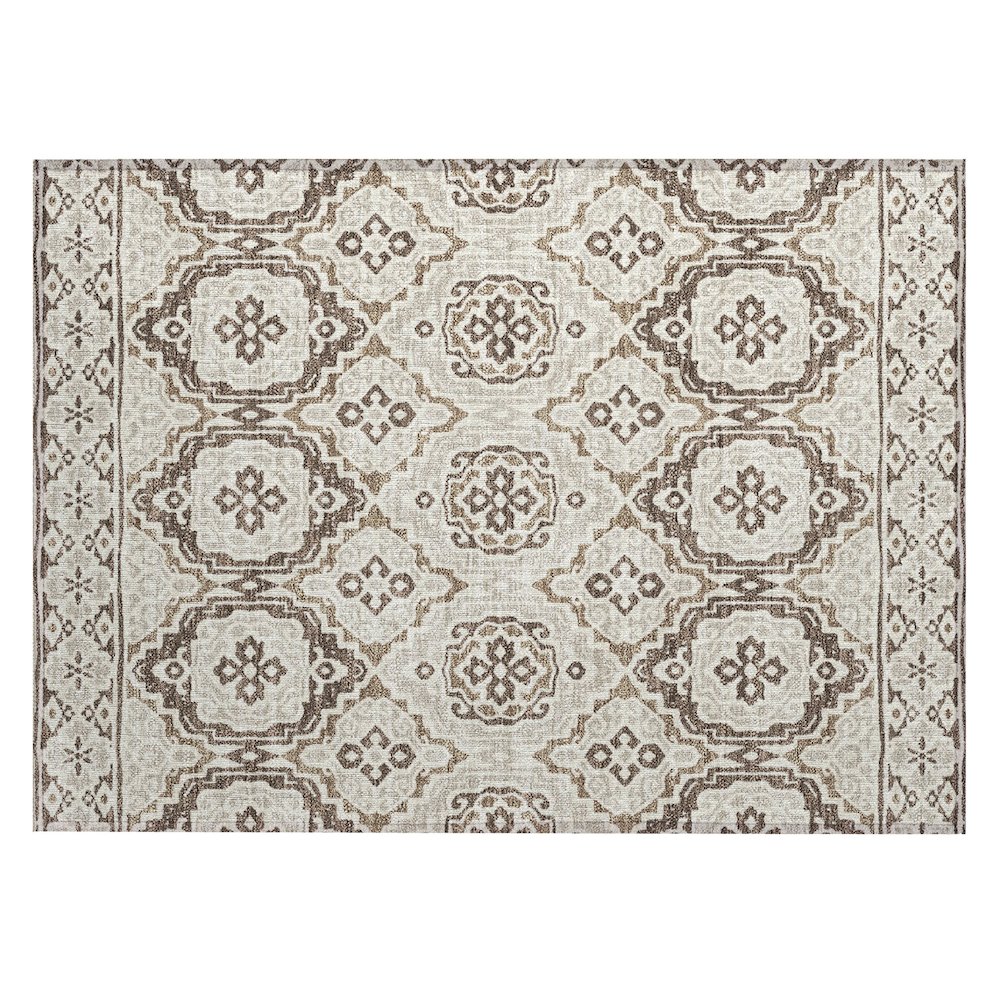 Machine Washable Indoor/Outdoor Chantille ACN2669 Brown 1'8" x 2'6" Rug. Picture 1
