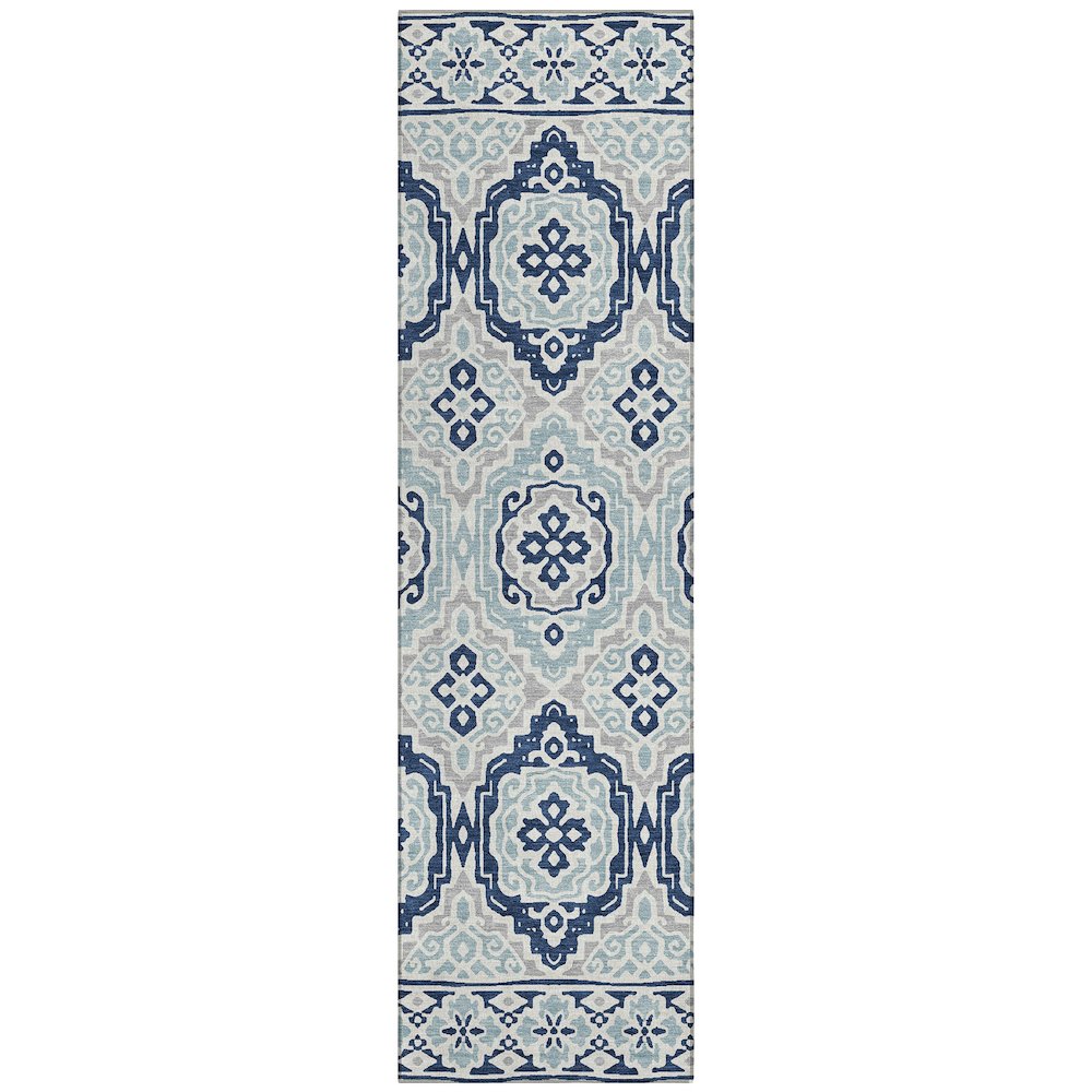 Machine Washable Indoor/Outdoor Chantille ACN2669 Blue 2'3" x 7'6" Runner Rug. Picture 1