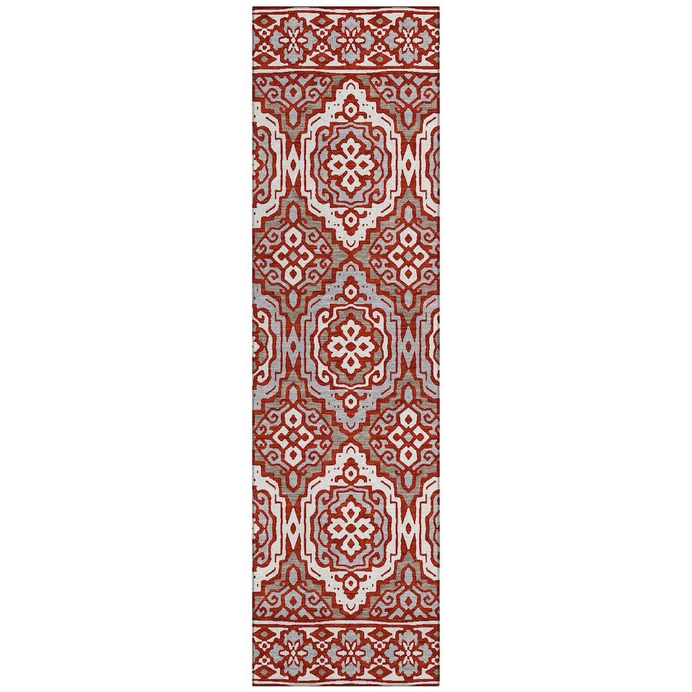 Machine Washable Indoor/Outdoor Chantille ACN2669 Red 2'3" x 7'6" Runner Rug. Picture 1