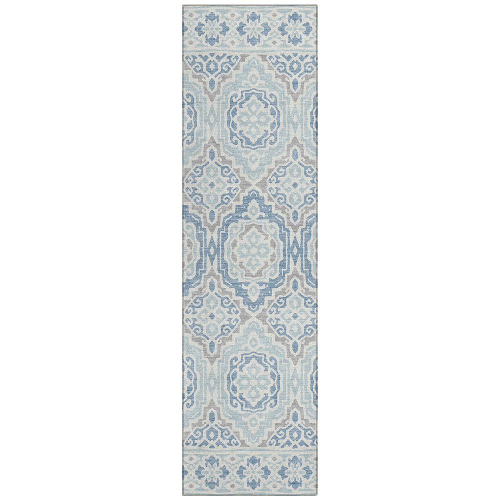 Machine Washable Indoor/Outdoor Chantille ACN2669 Blue 2'3" x 7'6" Runner Rug. Picture 1