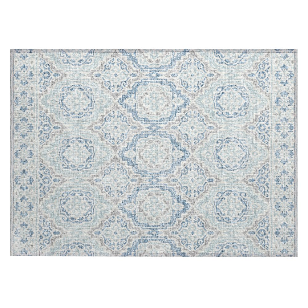 Machine Washable Indoor/Outdoor Chantille ACN2669 Blue 1'8" x 2'6" Rug. Picture 1