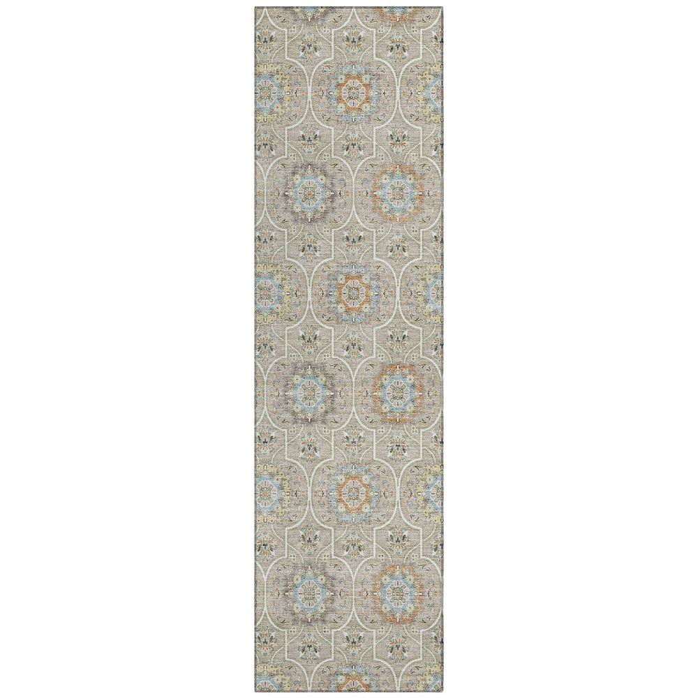 Machine Washable Indoor/Outdoor Chantille ACN2670 Brown 2'3" x 7'6" Runner Rug. Picture 1