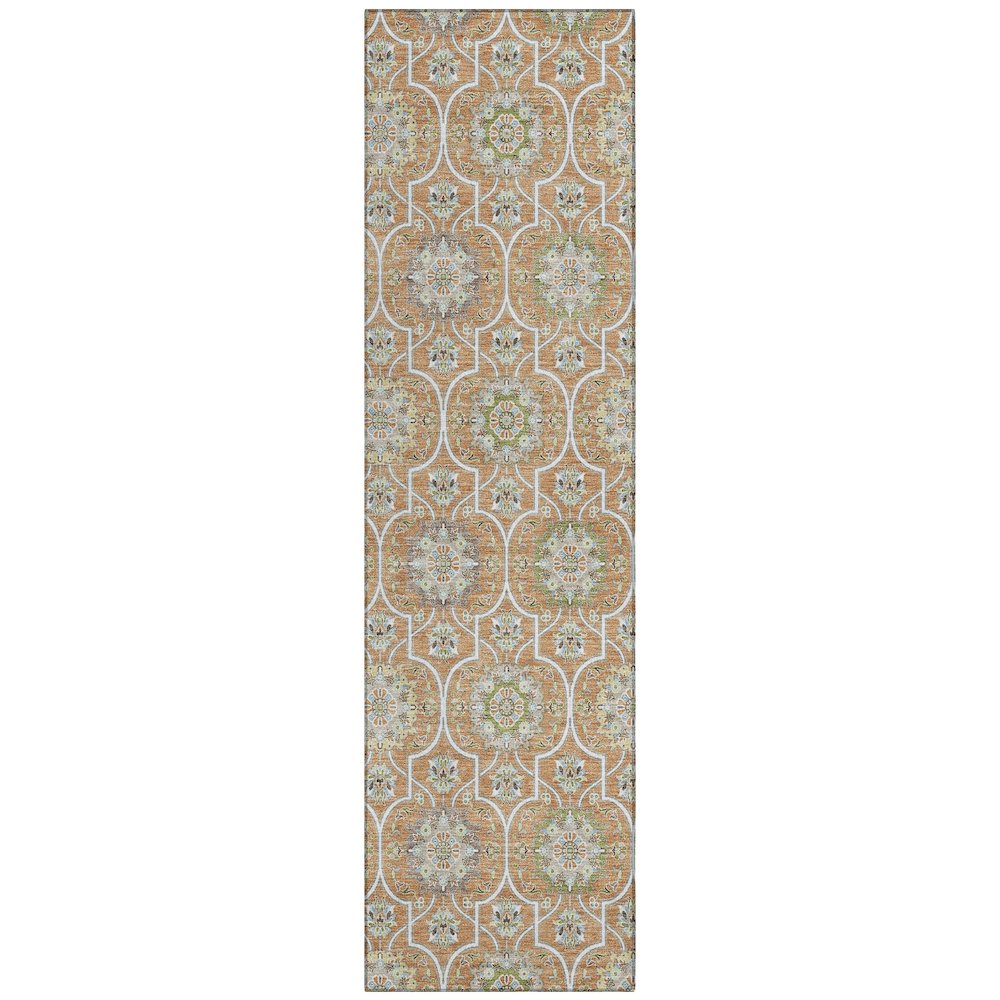 Machine Washable Indoor/Outdoor Chantille ACN2670 Orange 2'3" x 7'6" Runner Rug. Picture 1