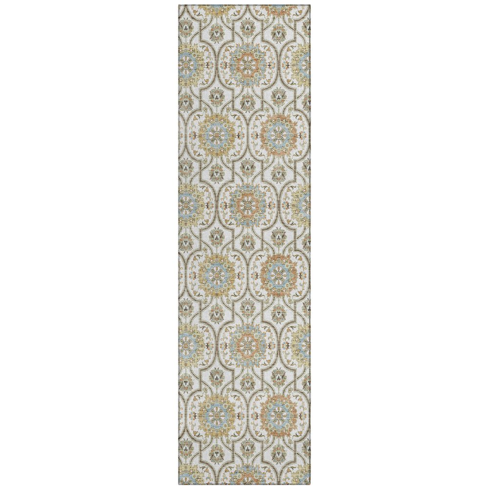Machine Washable Indoor/Outdoor Chantille ACN2670 Ivory 2'3" x 7'6" Runner Rug. Picture 1