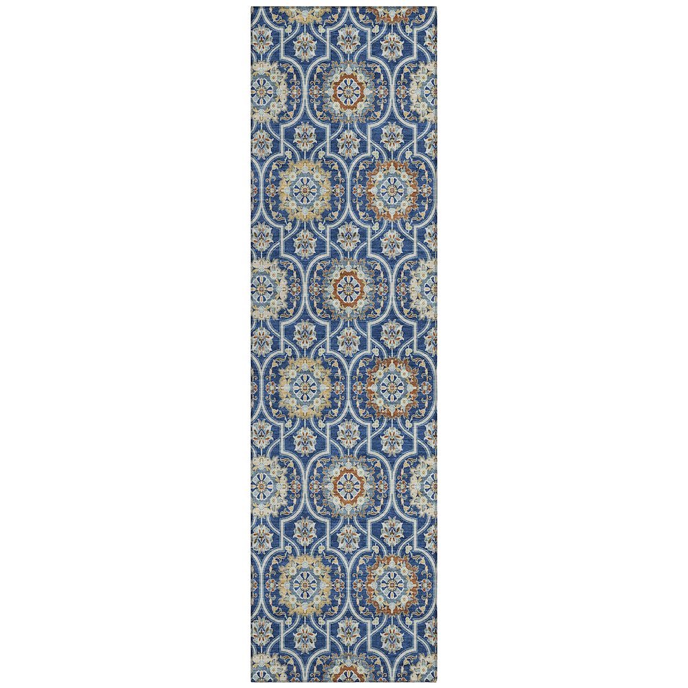 Machine Washable Indoor/Outdoor Chantille ACN2670 Blue 2'3" x 7'6" Runner Rug. Picture 1
