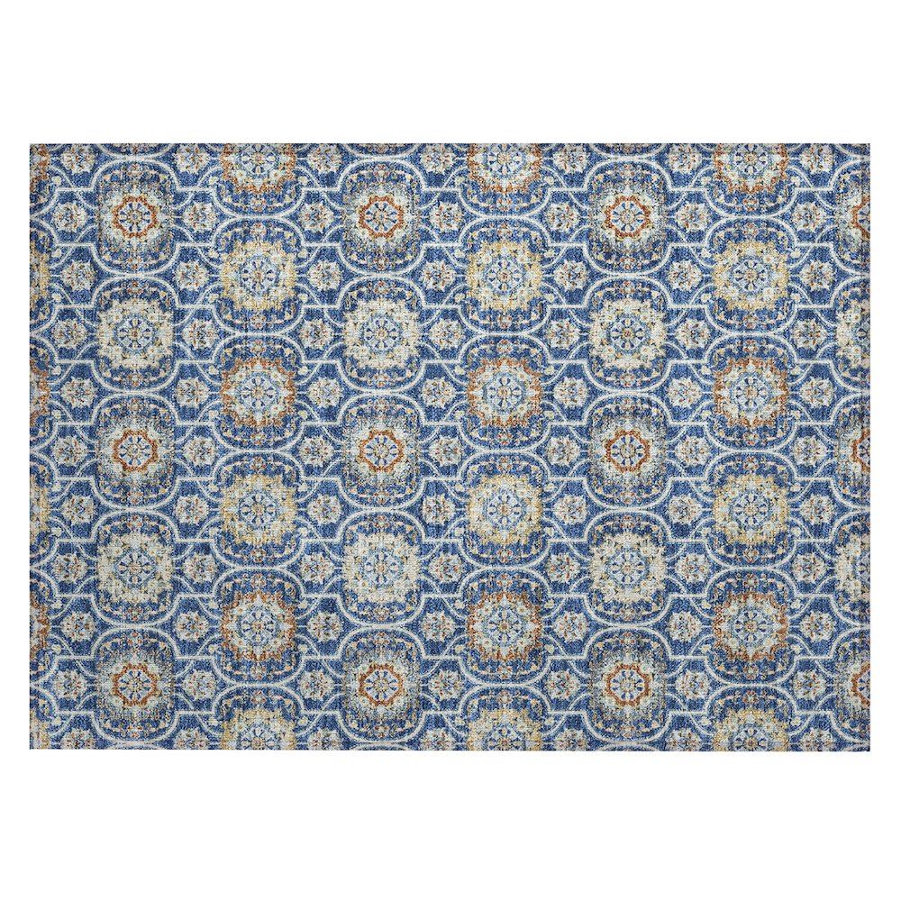 Machine Washable Indoor/Outdoor Chantille ACN2670 Blue 1'8" x 2'6" Rug. Picture 1