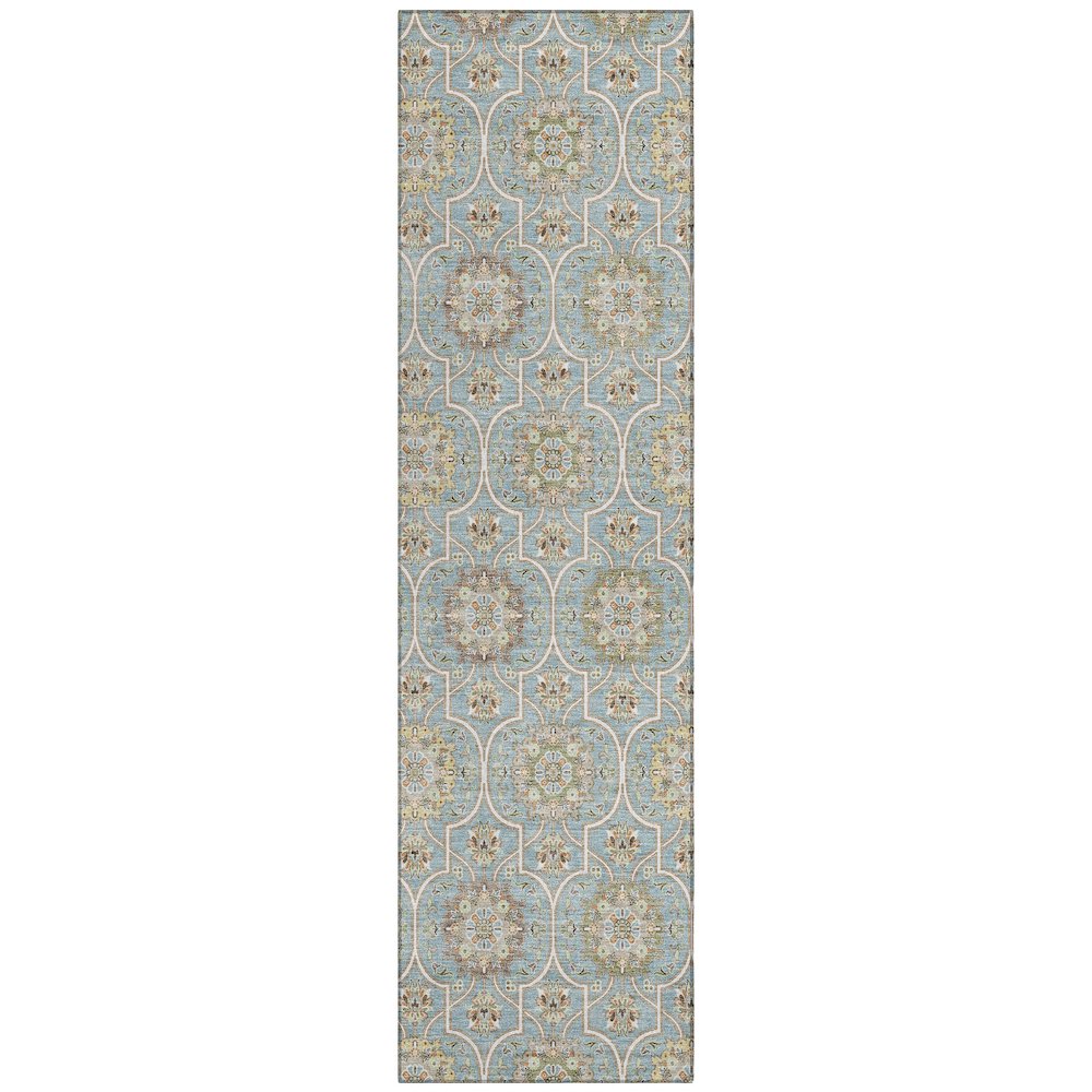 Machine Washable Indoor/Outdoor Chantille ACN2670 Blue 2'3" x 7'6" Runner Rug. Picture 1