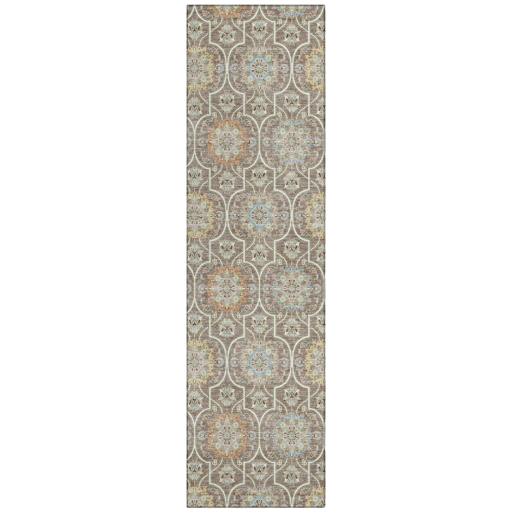 Machine Washable Indoor/Outdoor Chantille ACN2670 Brown 2'3" x 7'6" Runner Rug. Picture 1