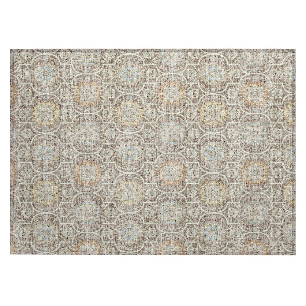 Machine Washable Indoor/Outdoor Chantille ACN2670 Brown 1'8" x 2'6" Rug. Picture 1