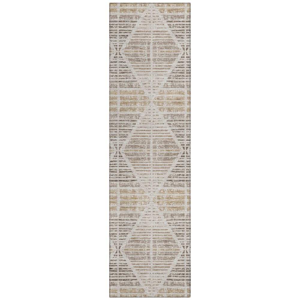Machine Washable Indoor/Outdoor Chantille ACN2671 Brown 2'3" x 7'6" Runner Rug. Picture 1