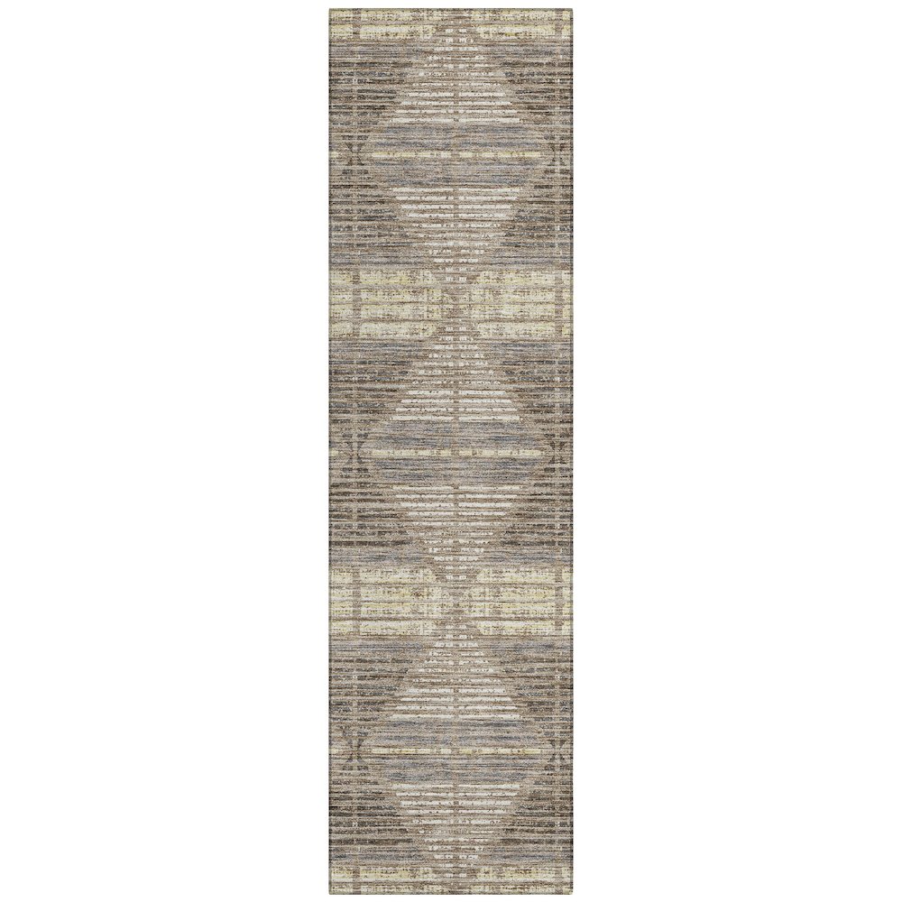 Machine Washable Indoor/Outdoor Chantille ACN2671 Brown 2'3" x 7'6" Runner Rug. Picture 1