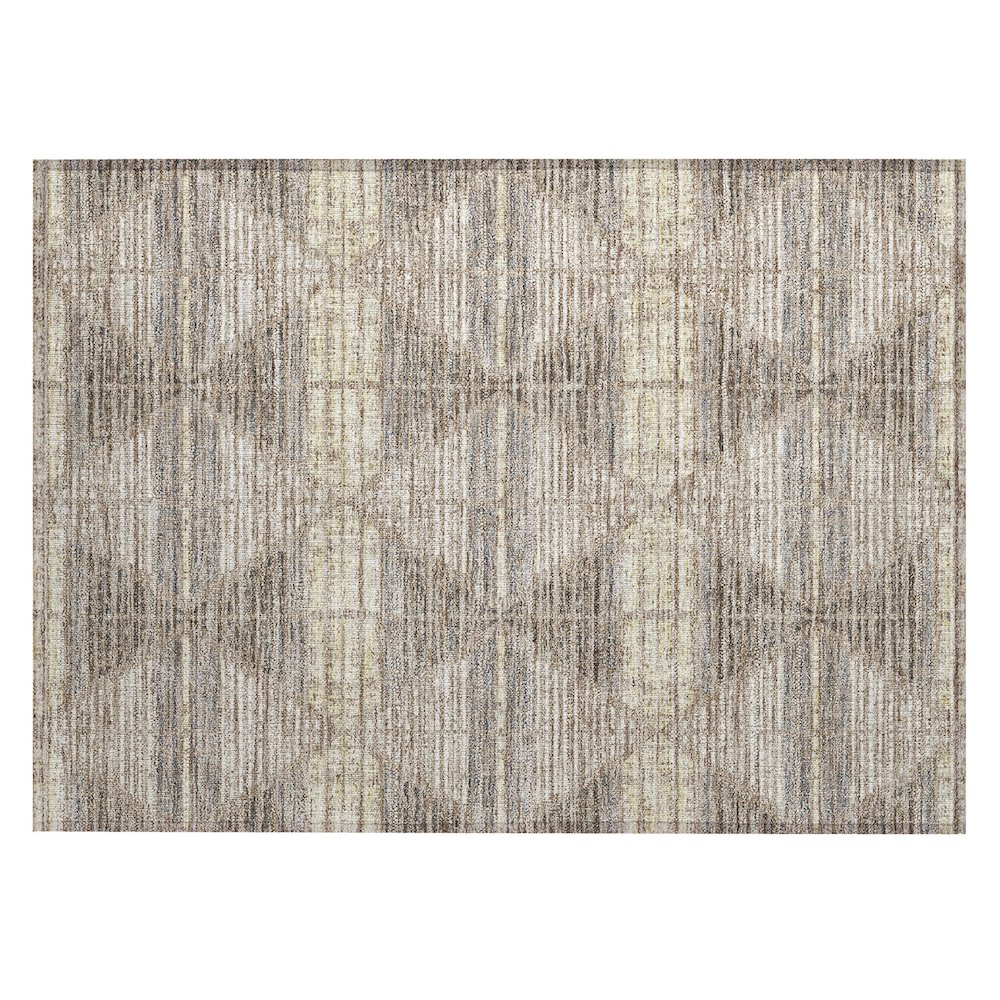 Machine Washable Indoor/Outdoor Chantille ACN2671 Brown 1'8" x 2'6" Rug. Picture 1