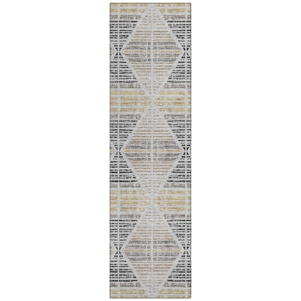 Machine Washable Indoor/Outdoor Chantille ACN2671 Gray 2'3" x 7'6" Runner Rug. Picture 1