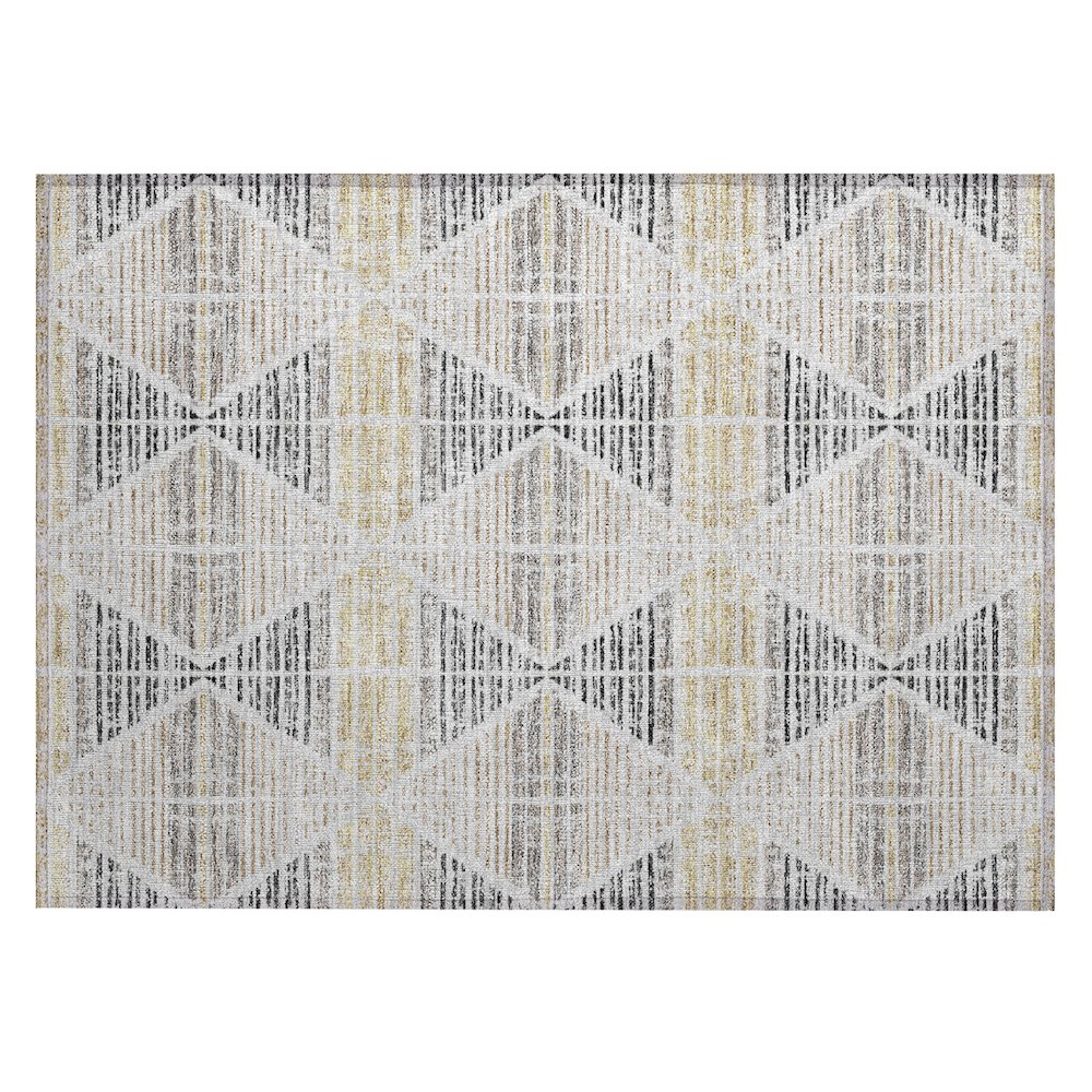 Machine Washable Indoor/Outdoor Chantille ACN2671 Gray 1'8" x 2'6" Rug. Picture 1