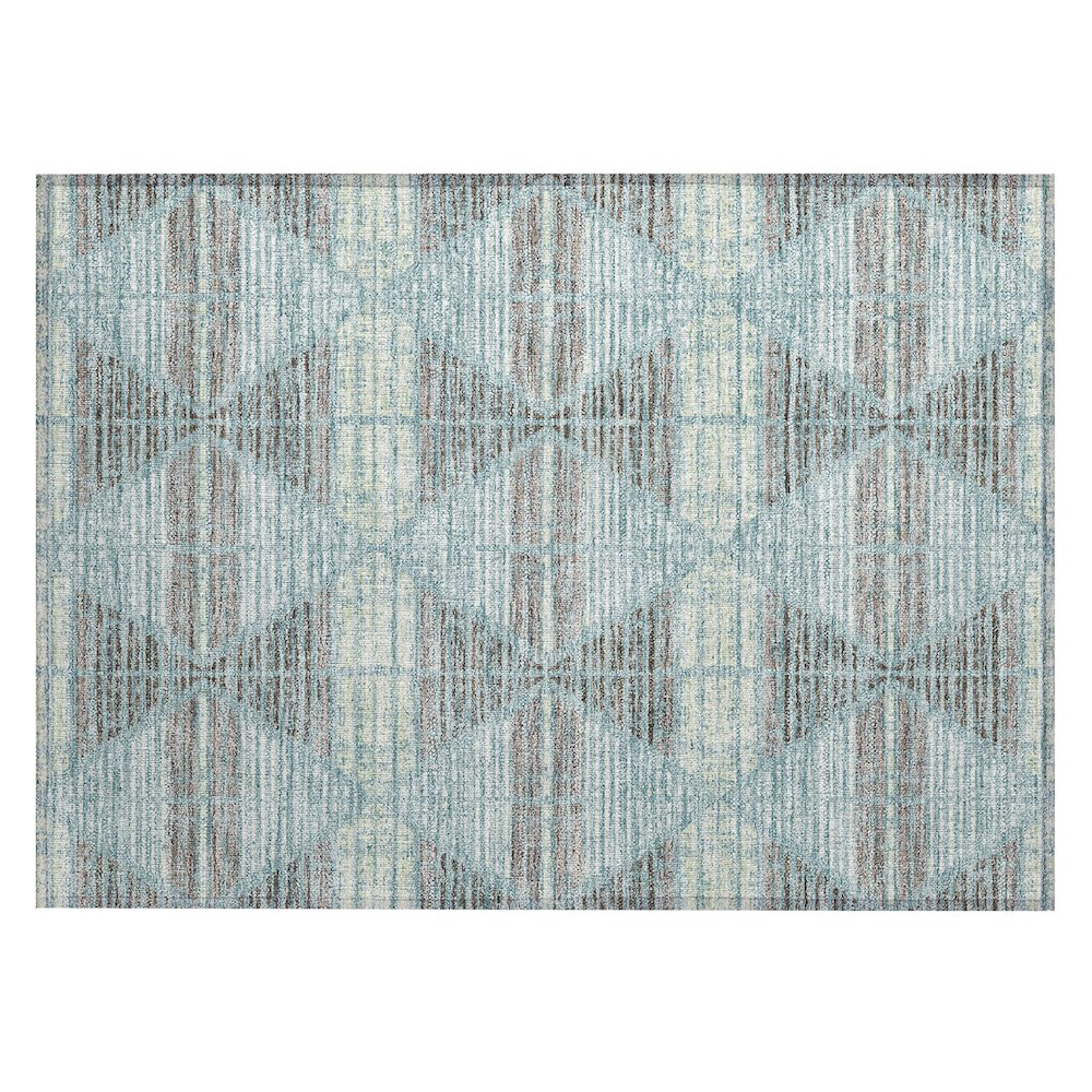 Machine Washable Indoor/Outdoor Chantille ACN2671 Teal 1'8" x 2'6" Rug. Picture 1