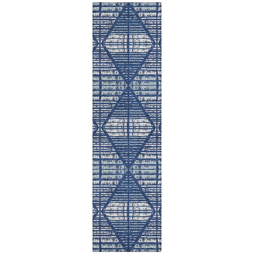 Machine Washable Indoor/Outdoor Chantille ACN2672 Blue 2'3" x 7'6" Runner Rug. Picture 1