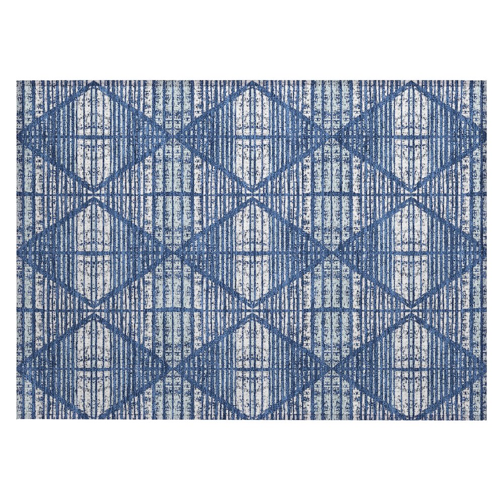 Machine Washable Indoor/Outdoor Chantille ACN2672 Blue 1'8" x 2'6" Rug. Picture 1