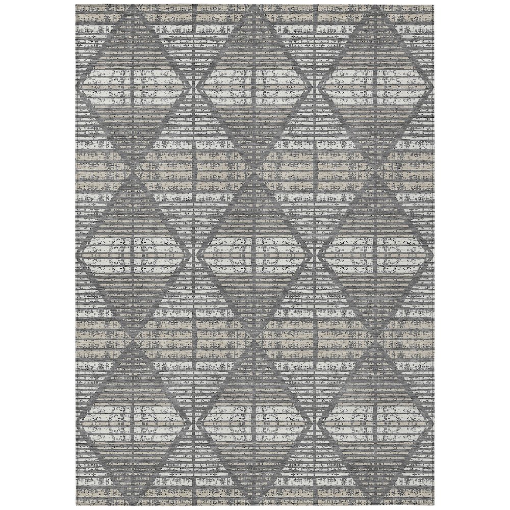 Machine Washable Indoor/Outdoor Chantille ACN2672 Gray 2'6" x 3'10" Rug. Picture 1