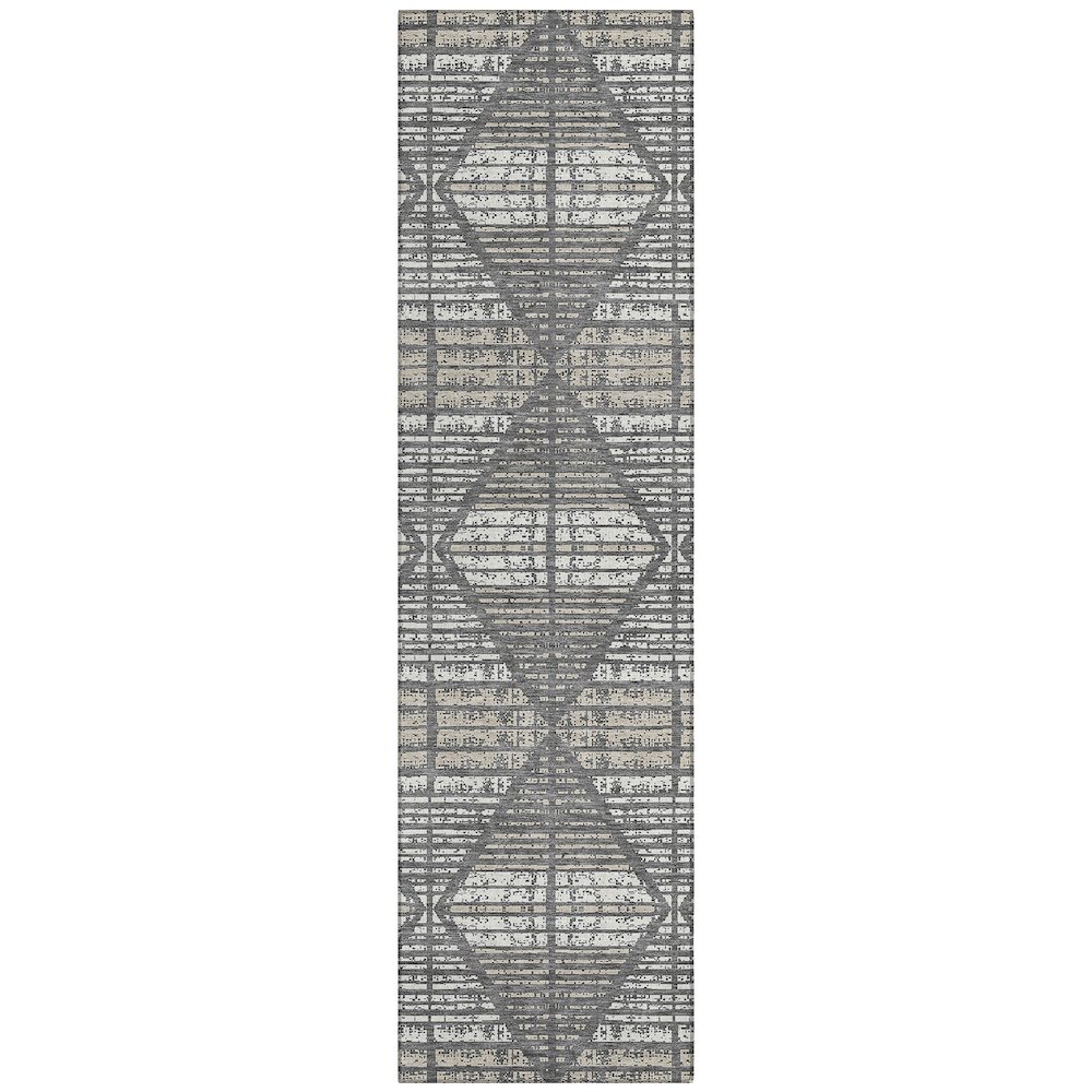 Machine Washable Indoor/Outdoor Chantille ACN2672 Gray 2'3" x 7'6" Runner Rug. Picture 1