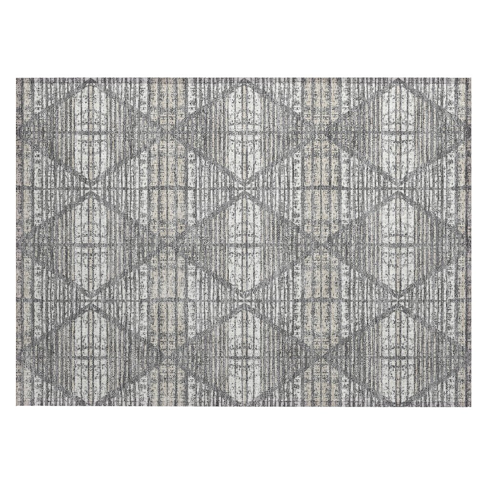 Machine Washable Indoor/Outdoor Chantille ACN2672 Gray 1'8" x 2'6" Rug. Picture 1