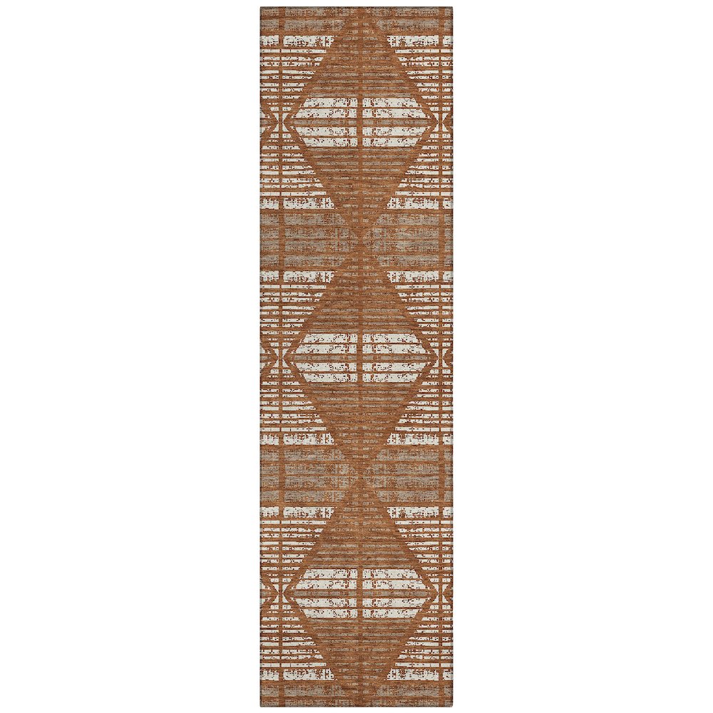 Machine Washable Indoor/Outdoor Chantille ACN2672 Orange 2'3" x 7'6" Runner Rug. Picture 1