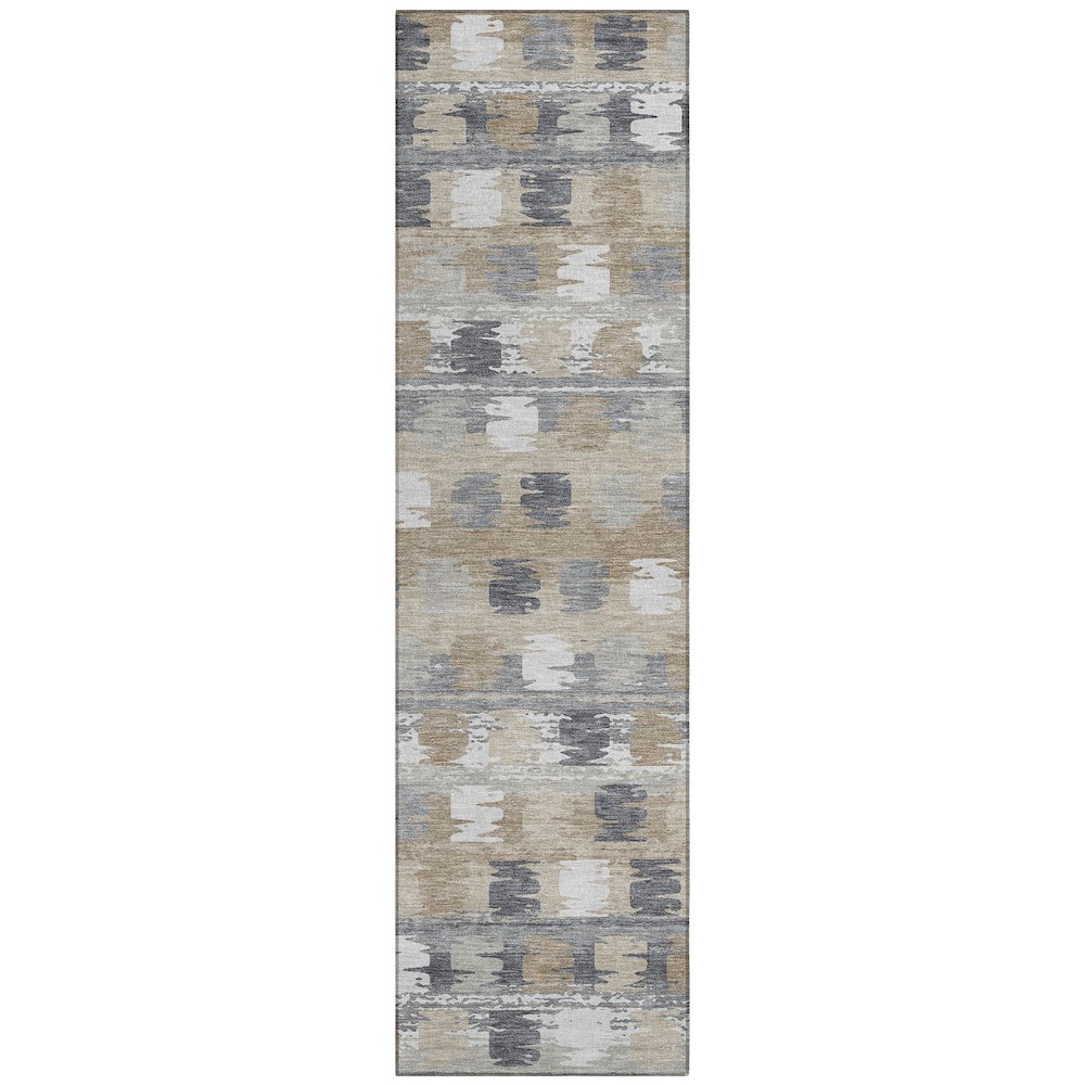 Machine Washable Indoor/Outdoor Chantille ACN2673 Brown 2'3" x 7'6" Runner Rug. Picture 1