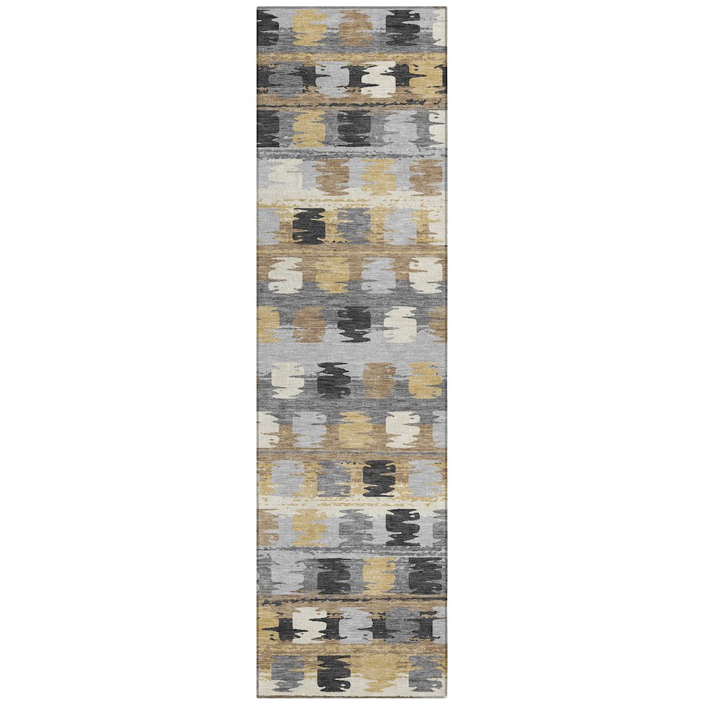 Machine Washable Indoor/Outdoor Chantille ACN2673 Gray 2'3" x 7'6" Runner Rug. Picture 1