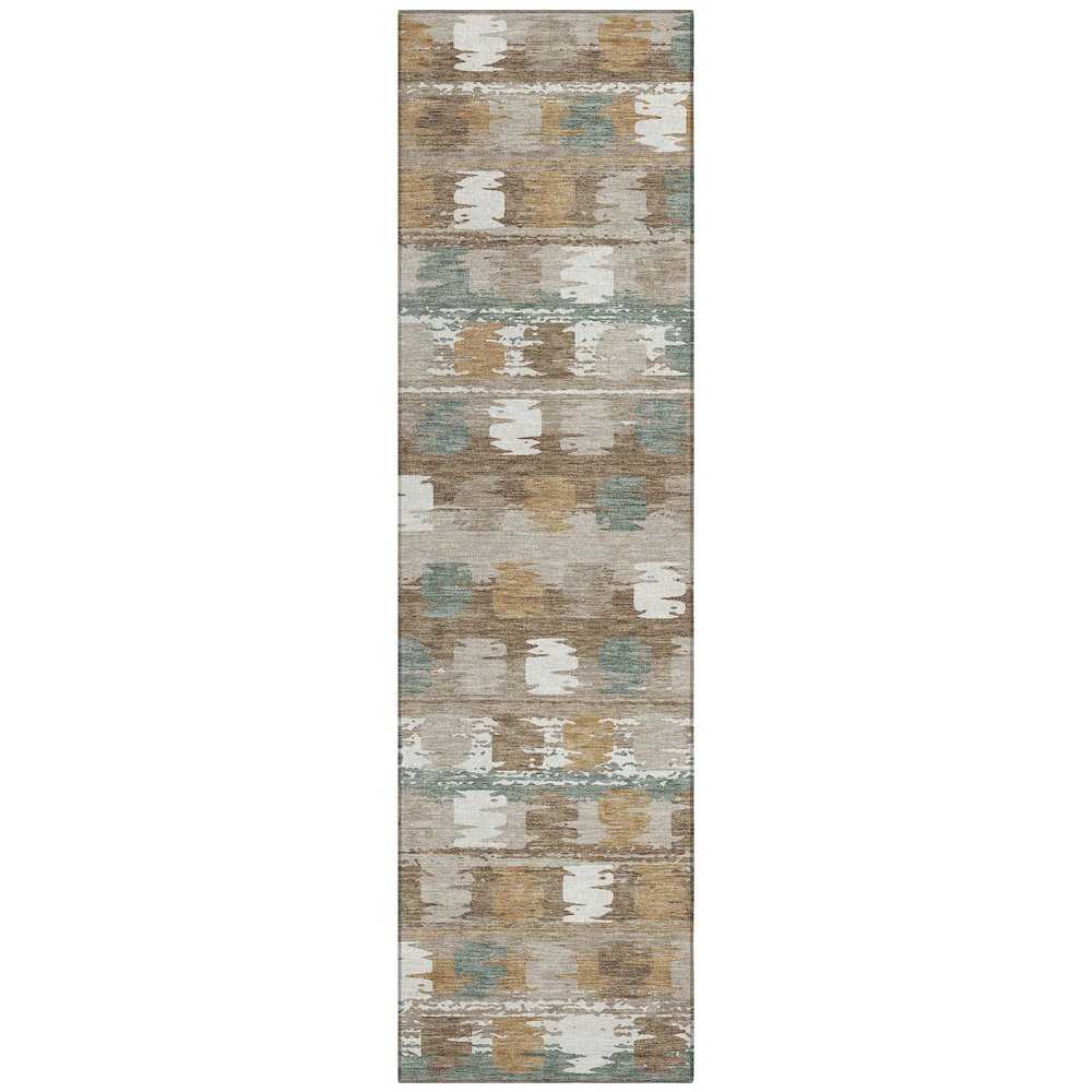 Machine Washable Indoor/Outdoor Chantille ACN2673 Brown 2'3" x 7'6" Runner Rug. Picture 1